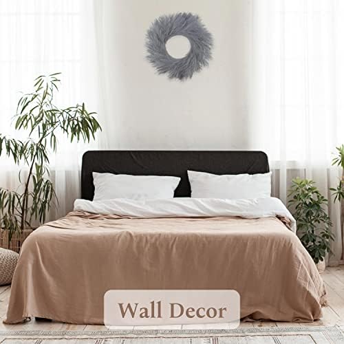 Perfnique 27 Inch Faux Pampas Grass Wreath for Front Door and Wall Decor