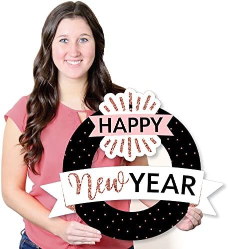 Rose Gold Happy New Year Front Door Wreath