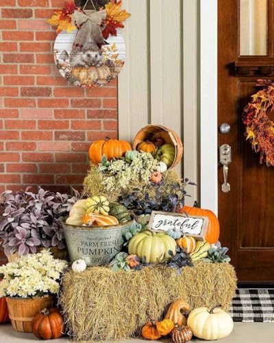 Welcome Sign Fall Thanksgiving Wreath Decorations 1