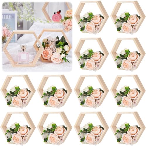Barydat 12 Pcs 8 Inch Hexagon Shelves Wall Decor