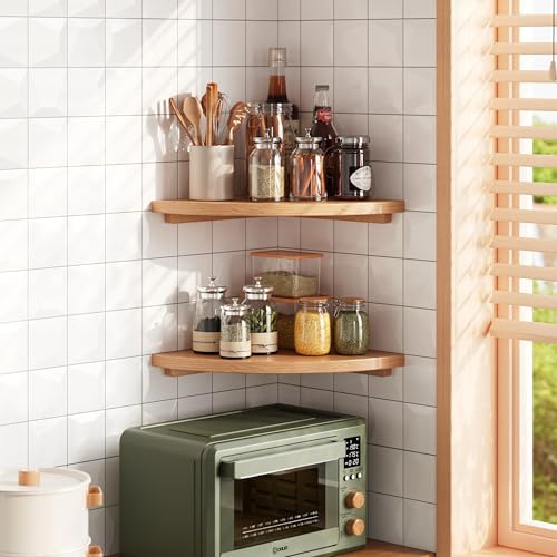 Floating Corner Shelves Oak 8 2-Pack
