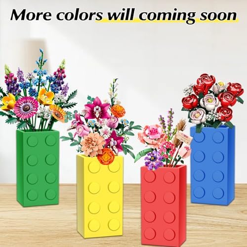 Red Vase for Lego Flowers Display Stand