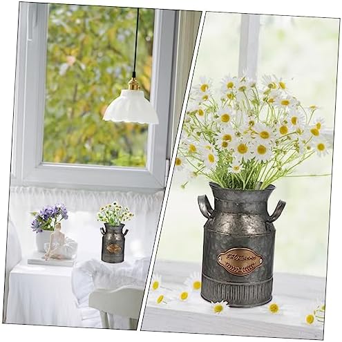 Milisten 2pcs Decorative Vintage Iron Flower Pots for Home and Office Use