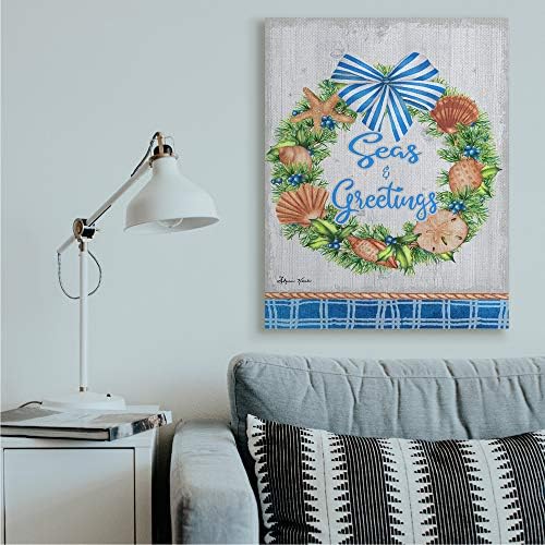 Stupell Industries Nautical Holiday Wreath 36x48 Grey