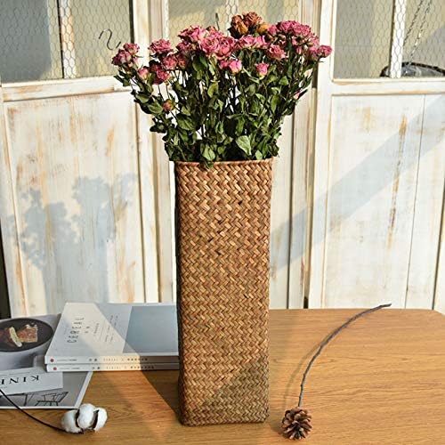 2pcs Handmade Rattan Flower Vase for Home Decor
