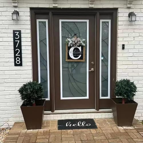 16 Inch Personalized Last Name Welcome Sign Outdoor Door Wreath Decor