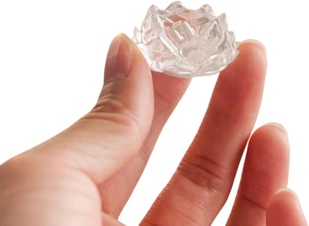 Natural Clear Quartz Lotus Base for Decorative Home Use