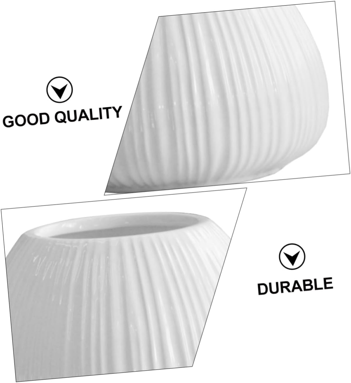 TOYANDONA Ceramic Flower Vase Vertical Pattern Nordic Style