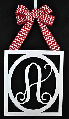 Black Monogram Door Hanger Custom Letter Wreath Choose Your Color