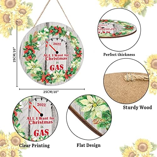 Farmhouse Front Door Hanger Christmas Wreath Door Sign 10x10 Wood Decor