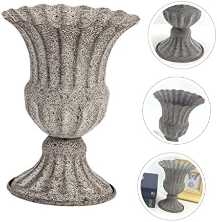 POPETPOP Vintage Wrought Iron Flower Pot for Dried Flowers