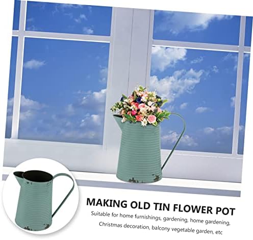 Antique Flower Vase Iron Decor Pitcher for Home