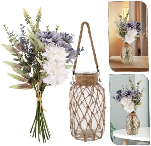 Modern Minimalist Transparent Glass Vase with Dried Flowers