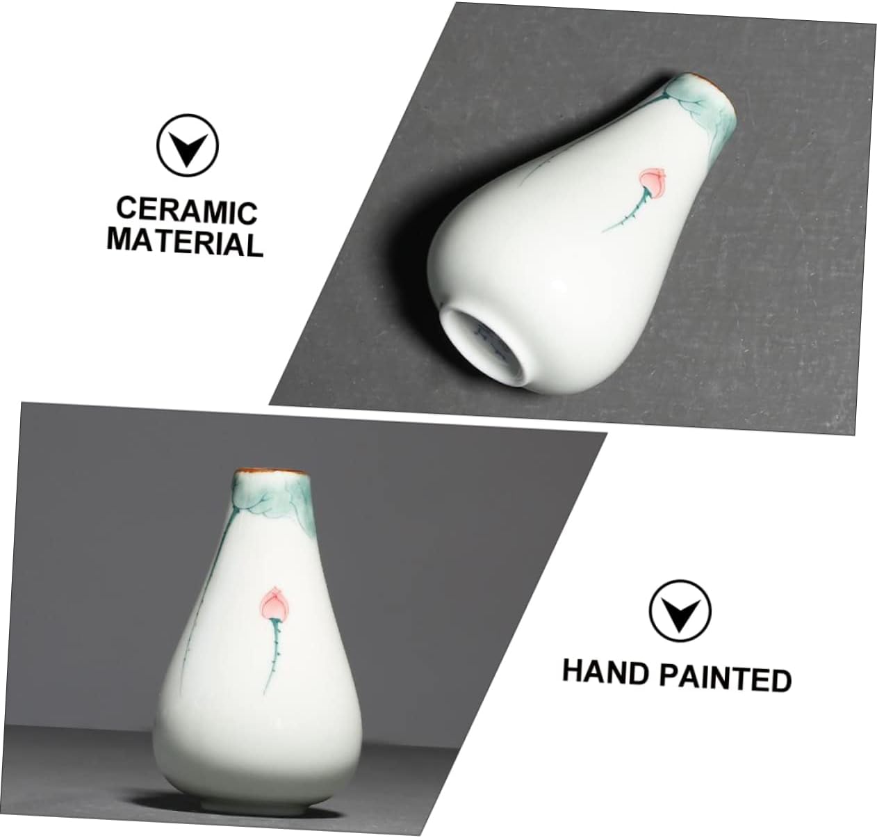 Kisangel Elegant Hand Painted Lotus Flower Vase for Plant Storage