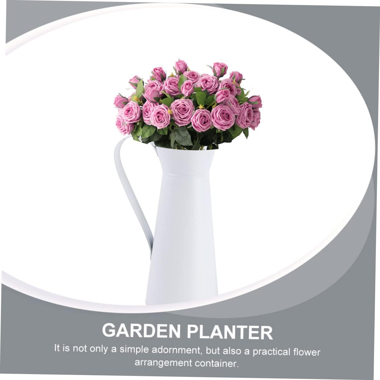 Happyyami 2pcs Modern Iron Flower Vase Set for Home Office Decoration