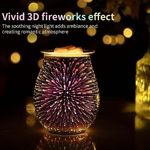 EQUSUPRO 3D Glass Wax Melter Warmer with Fireworks Display
