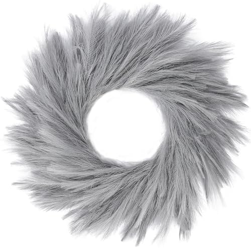 Sggvecsy 26 Inch Faux Pampas Grass Wreath for All Seasons