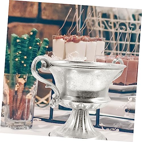 Mipcase Silver Flower Urn Vase for Home Decor