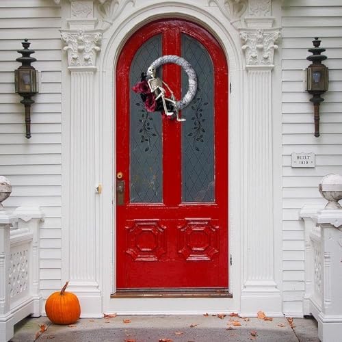 Halloween Scary Skeleton Wreath for Front Door