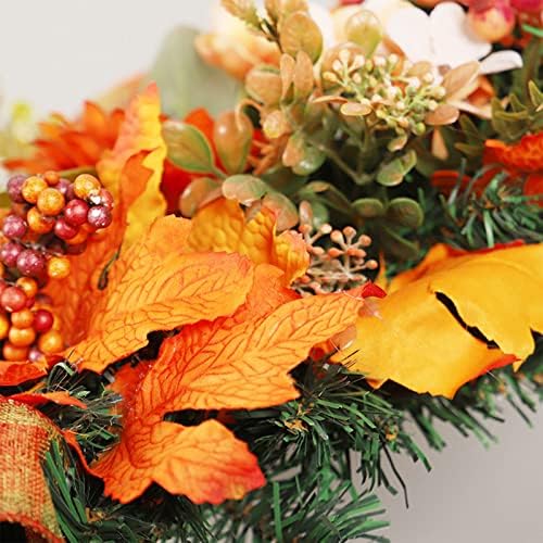 Fall Harvest Teardrop Wreath with Lights