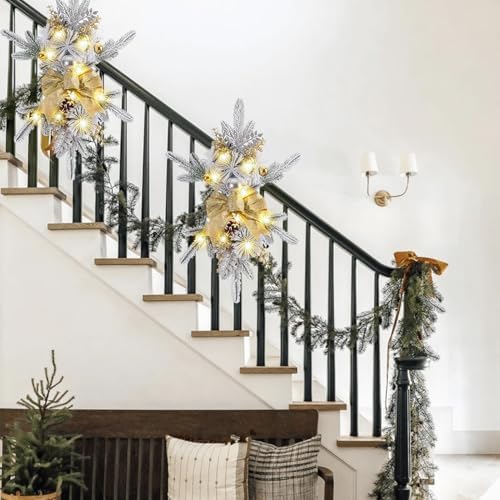 TITA-DONG Christmas Artificial Swags 236 Inch Teardrop Wreath with Lights