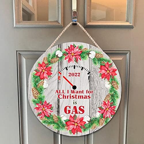 Farmhouse Front Door Hanger Christmas Wreath Funny Wood Sign 10x10