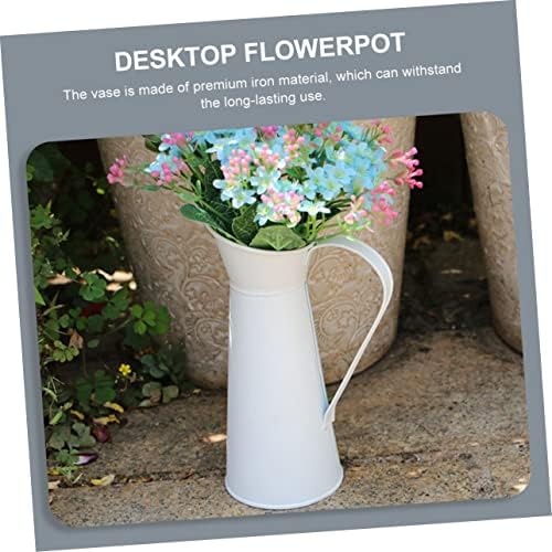 Happyyami 2pcs Modern Iron Flower Vase Set for Home Office Decoration