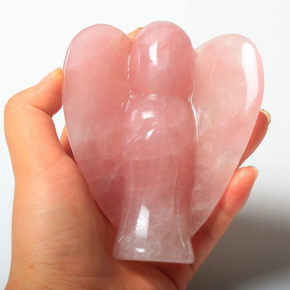 Natural Stones Amethyst Rose Quartz Reiki Angel for Gifts and Home Decor