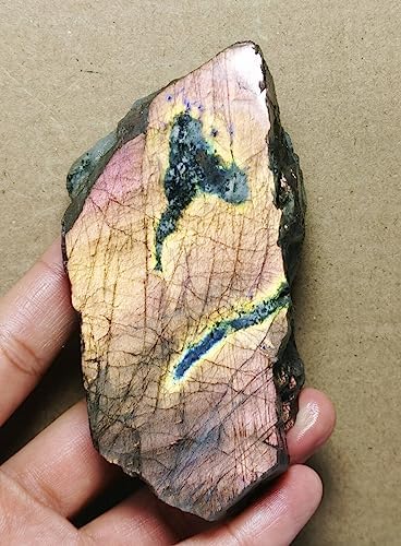 Nice Purple Flash Labradorite Slab Reiki Stone for Healing and Decor