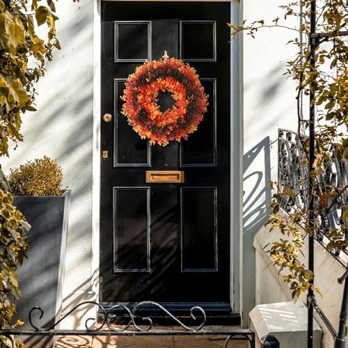 Welcome Wreath for Front Door Colorful Plastic 16x16 Inches