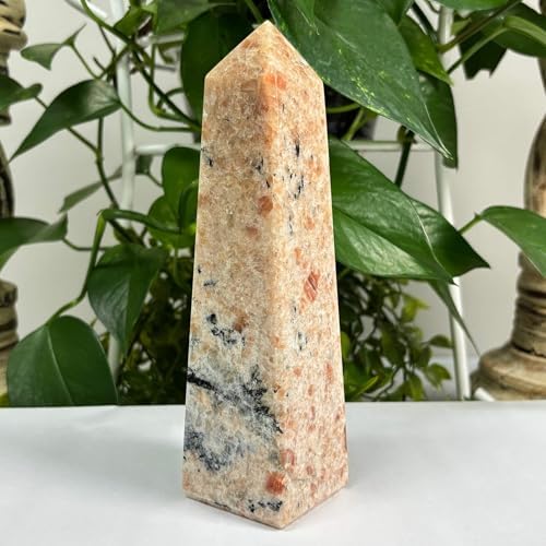 Natural Sunstone Crystal Obelisk Tower Point