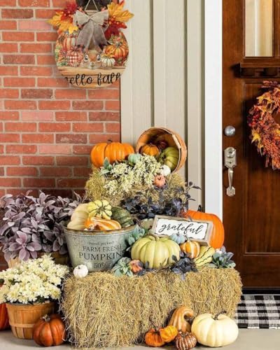 Welcome Sign Fall Thanksgiving Wreath Decorations