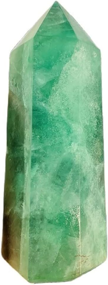 DOUKI Natural Fluorite Crystal Hexagonal Wand Home Decor