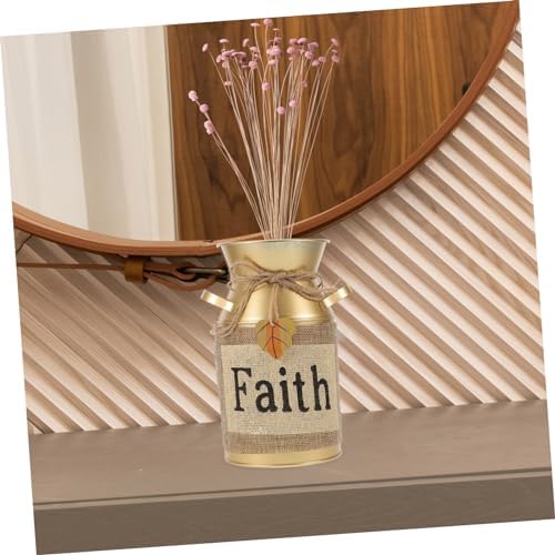 Toyvian Vintage Rustic Metal Flower Vase for Home Decor