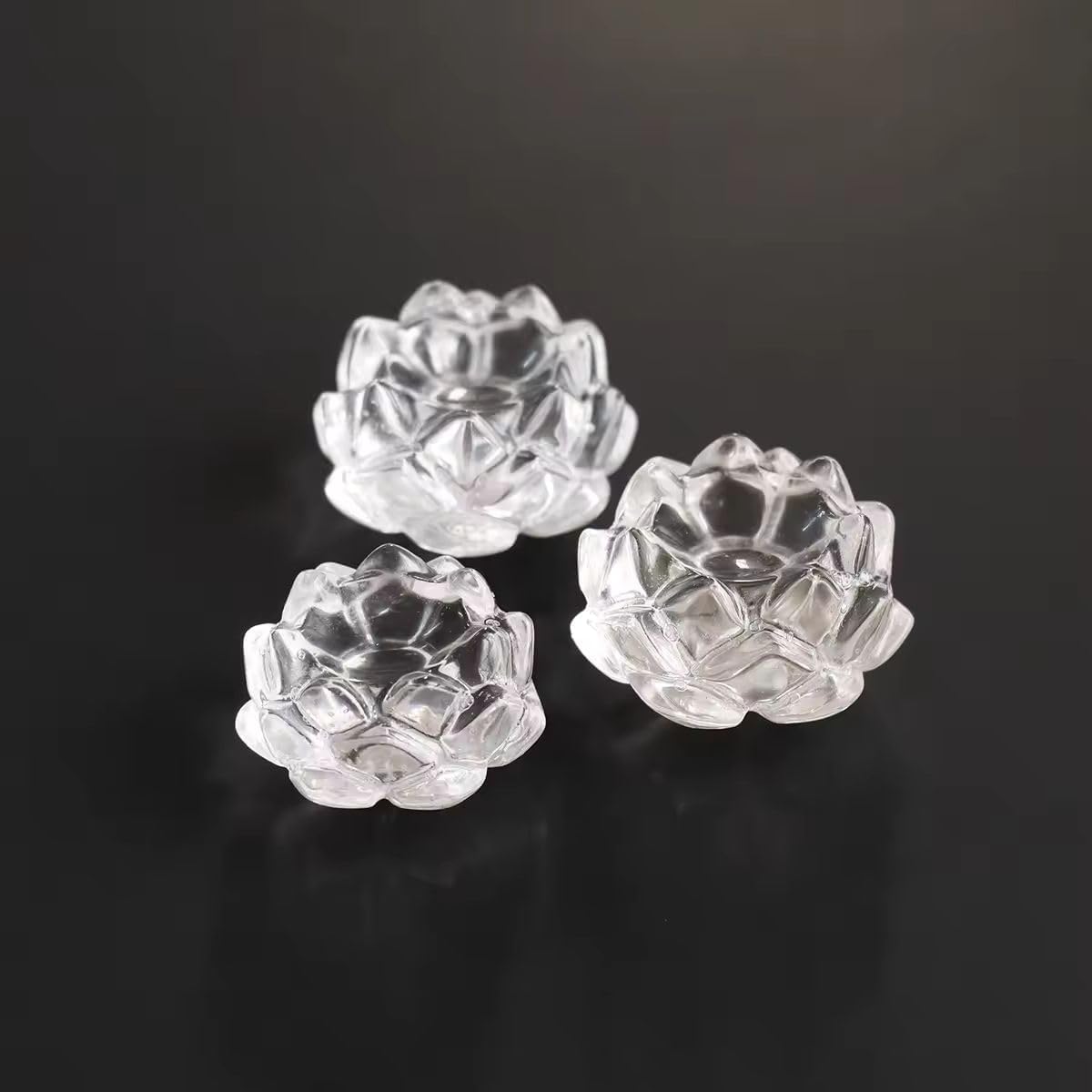 Natural Clear Quartz Lotus Base for Decorative Home Use