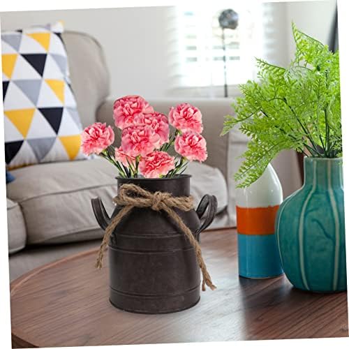 2pcs Vintage Iron Flower Bucket for Succulents Retro Decor with Small Handle for Home and Garden