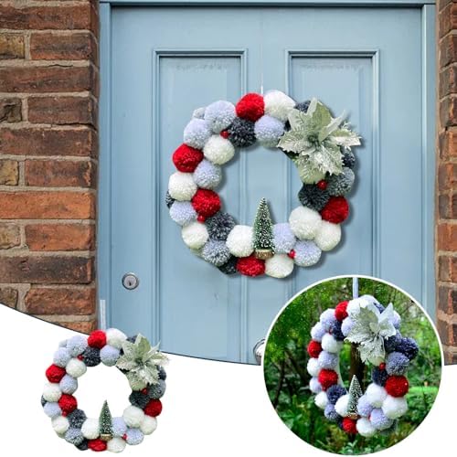 1181 Inch Plush Round Ball Wreath Christmas Decor