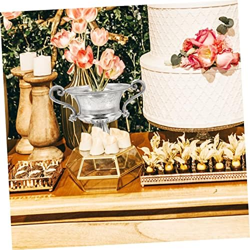 Mipcase Silver Flower Urn Vase for Home Decor