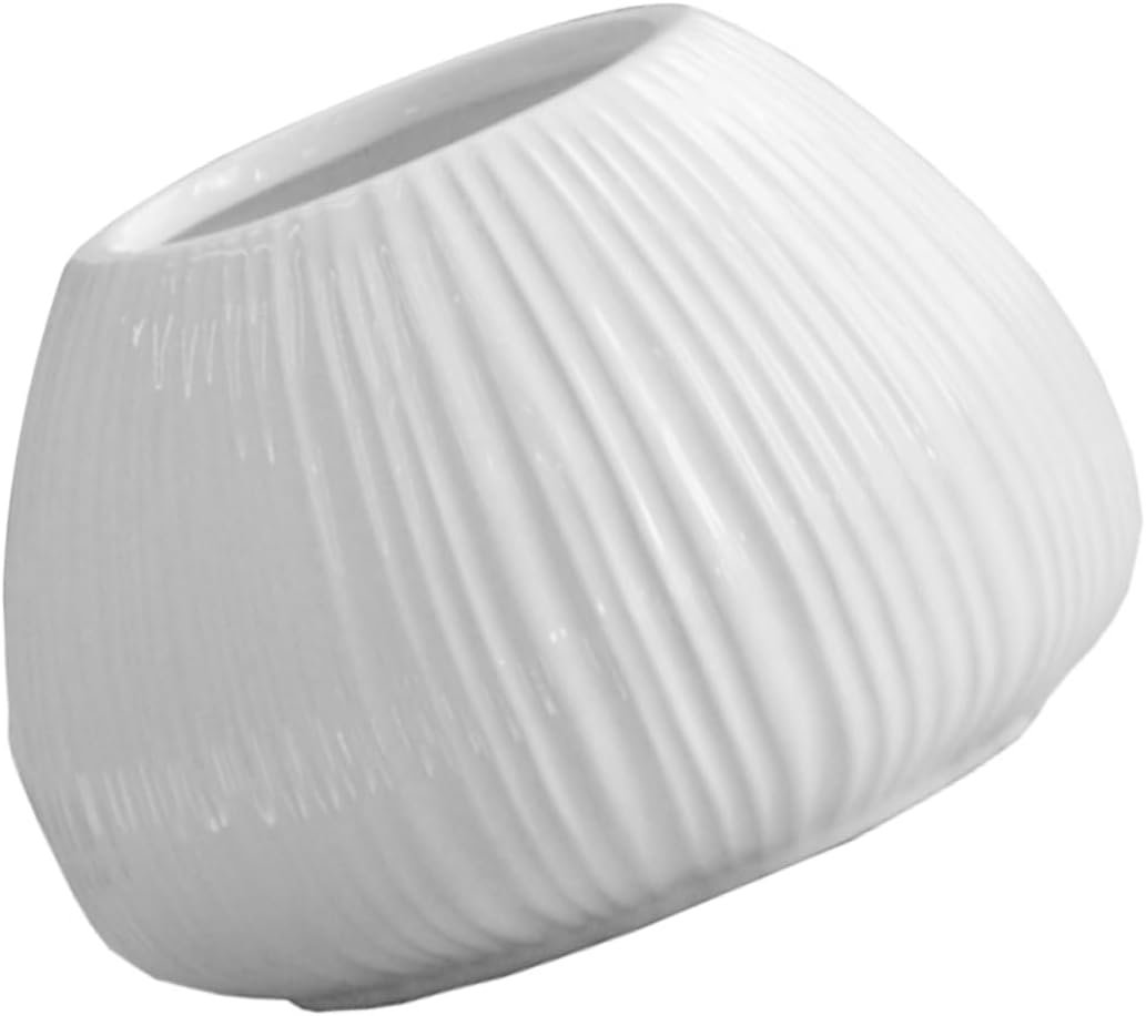 Kisangel Nordic Ceramic Flower Vase with Vertical Stripes
