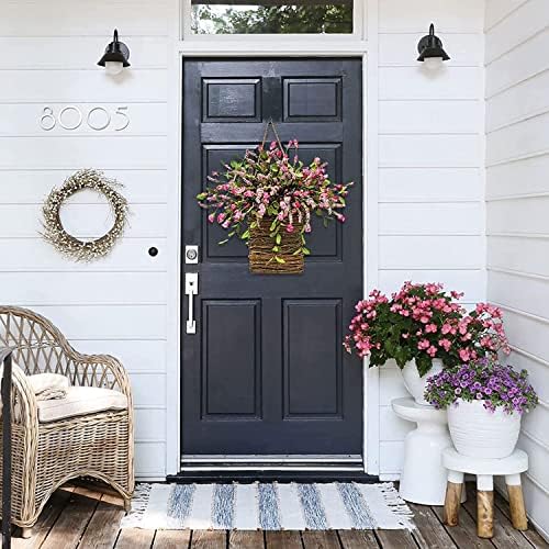 Pink Berry Wildflower Door Wreath - Spring Summer Decor