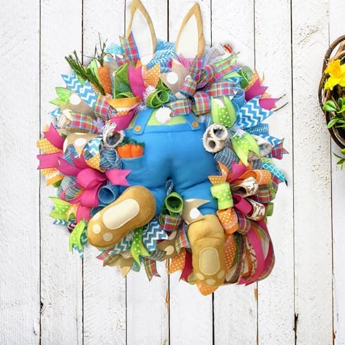 Easter Bunny Wreath Kit for Front Door Decorations