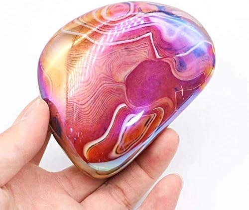 1pc Natural Polished Angel Agate Palm Stone for Reiki and Home Dcor