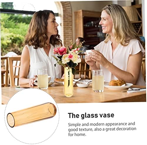 PRETYZOOM 1pc Modern Glass Vase for Home Office Decor