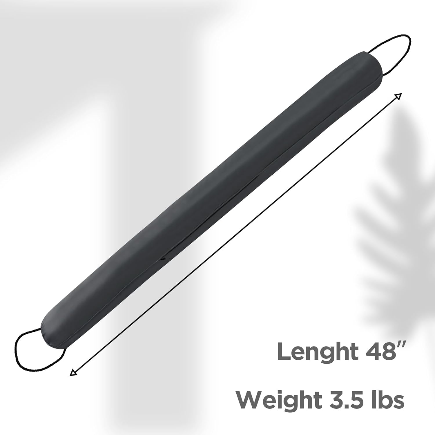 Sunolga 48 Inches Waterproof Draft Stopper with Glass Beads and Cotton Grey