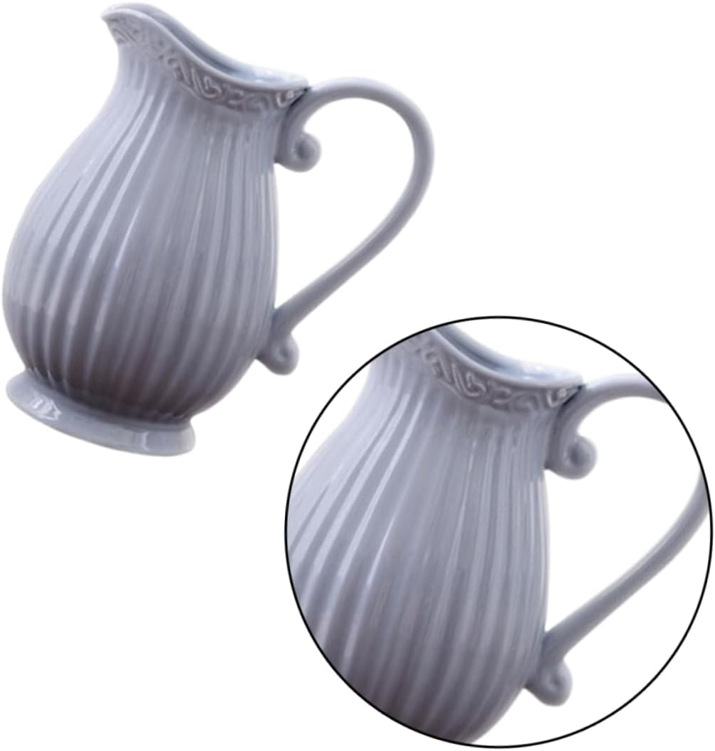 Zerodeko Ceramic Dried Flower Vase Grey Decor Accent