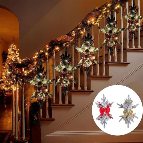 TITA-DONG Christmas Artificial Swags 236 Inch Teardrop Wreath with Lights