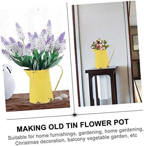 UPKOCH Vintage Iron Flower Vase for Home Decor