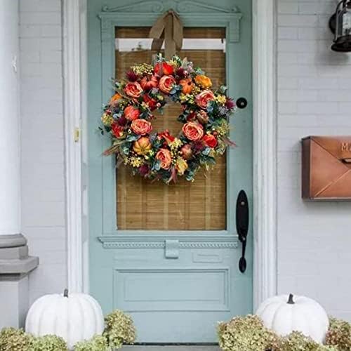 Fall Peony Door Wreath for Farmhouse Decor and Festivals