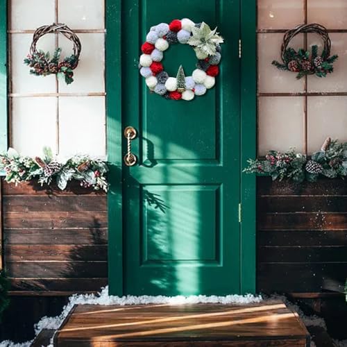 1181 Inch Plush Round Ball Wreath Christmas Decor