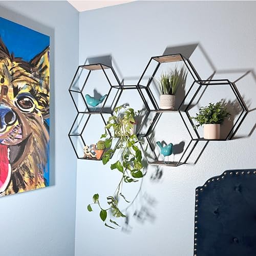 Admired By Nature 3 Tier Floating Wood Shelf Wall Mount Organizer